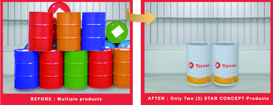 BEFORE: Multiple products / AFTER: Only two (2) STAR CONCEPT products